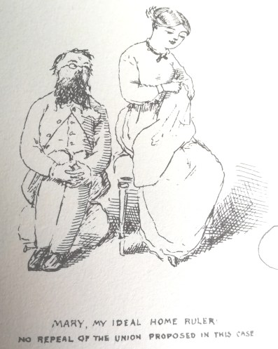 Line drawing of Charles and Mary Doyle by Charles Altamont Doyle