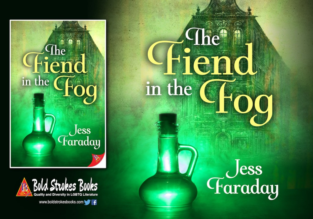 Book cover for The Fiend in the Fog by Jess Faraday.